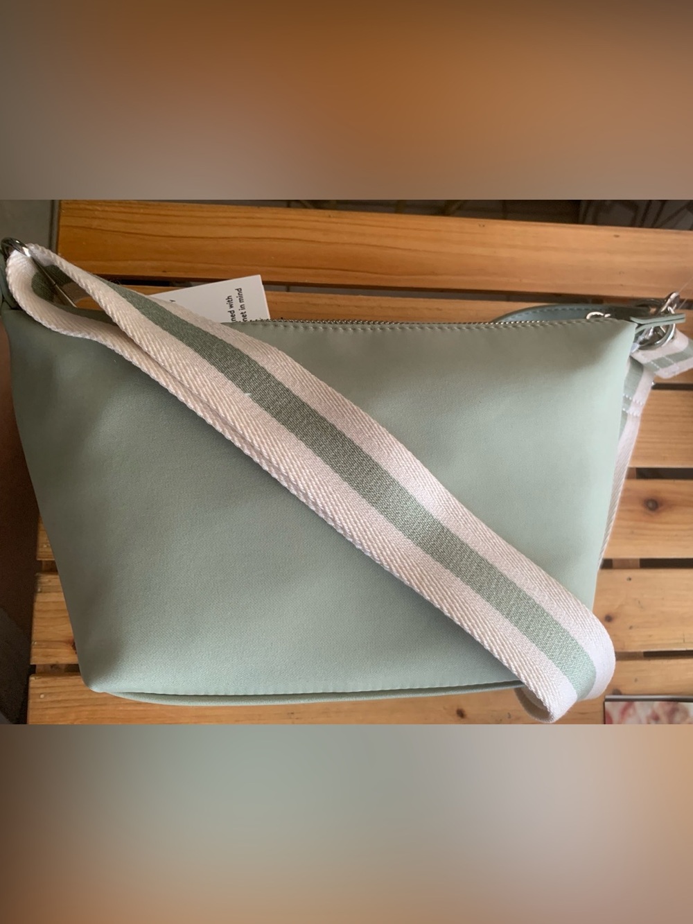 NWT Free Assembly Sage Green Crossbody handbag with Adjustable Strap